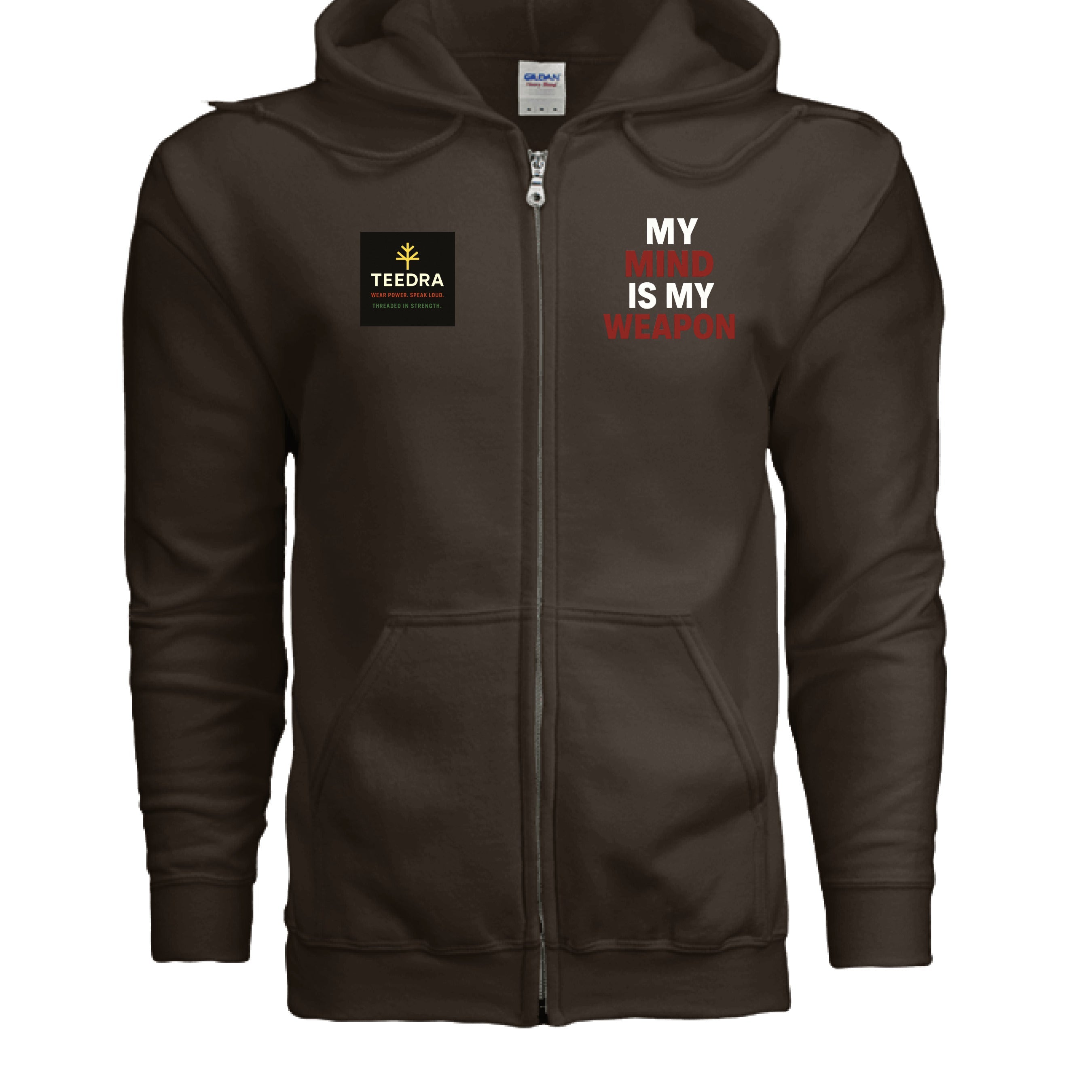 My Mind is My Weapon Zippered Hoodie - TEEDRACustom Hoodie