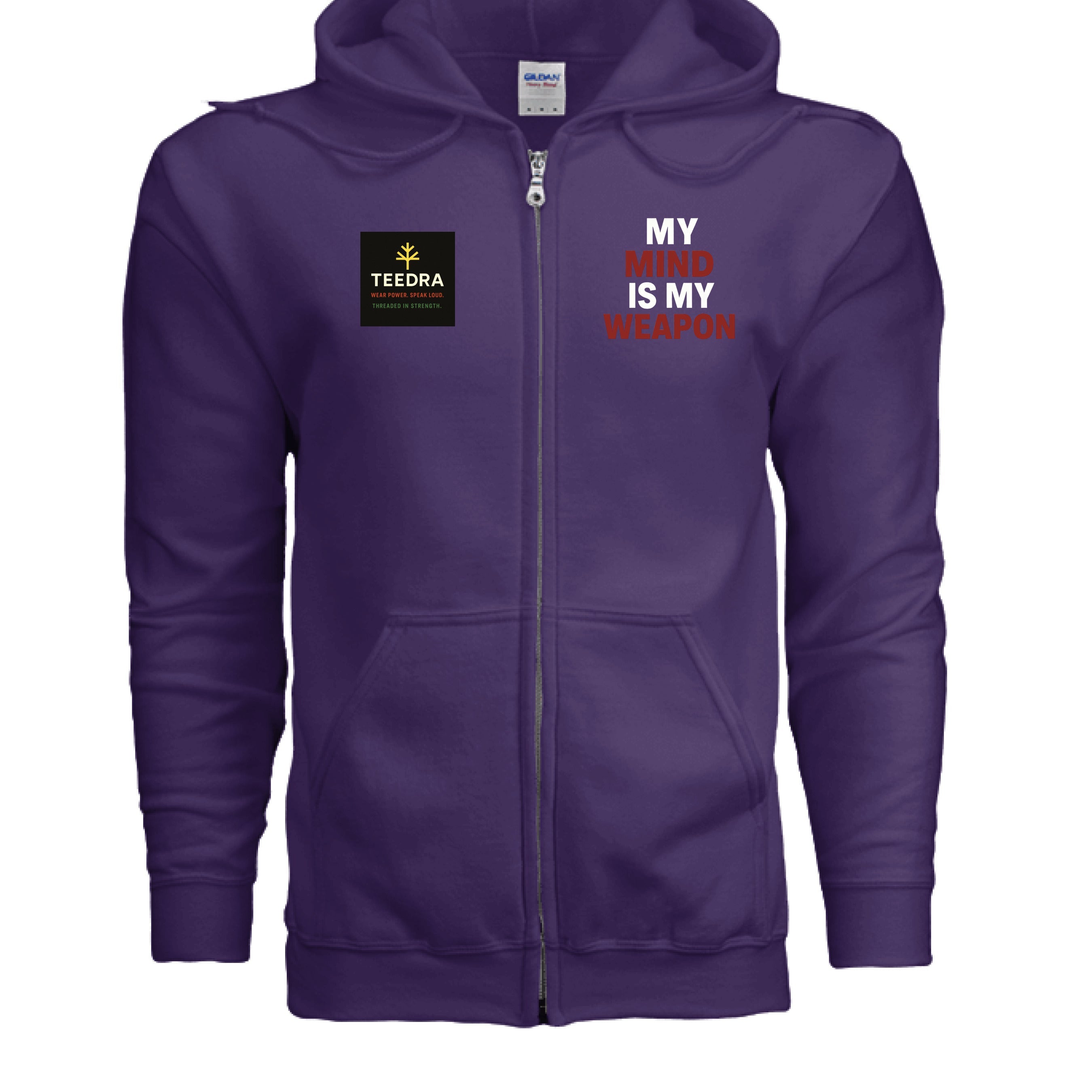 My Mind is My Weapon Zippered Hoodie - TEEDRACustom Hoodie