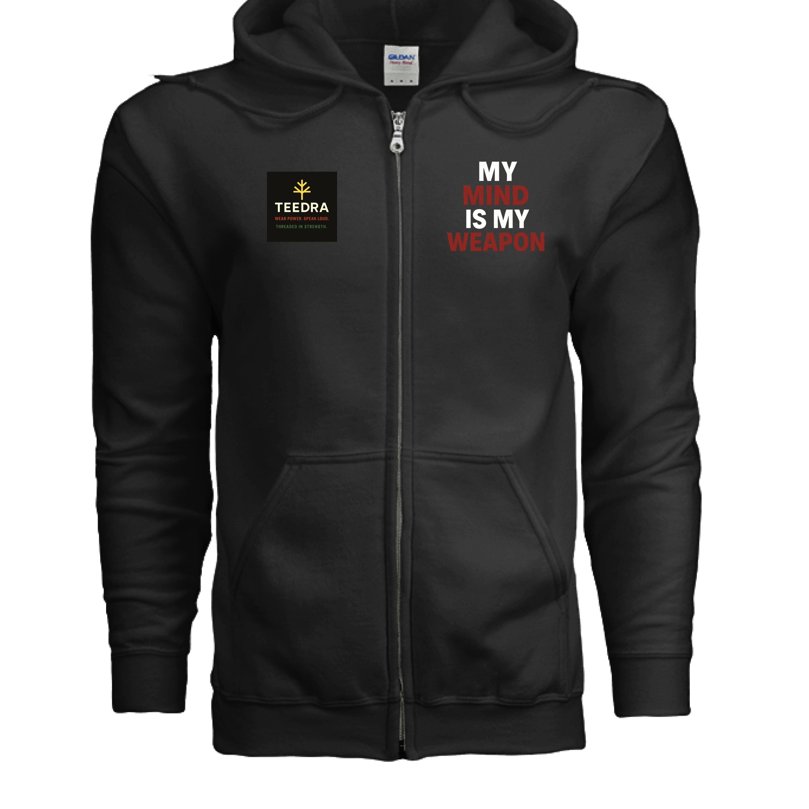 My Mind is My Weapon Zippered Hoodie - TEEDRACustom Hoodie