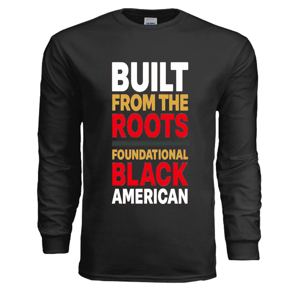 Foundational Black American Long Sleeve Tee - TEEDRA