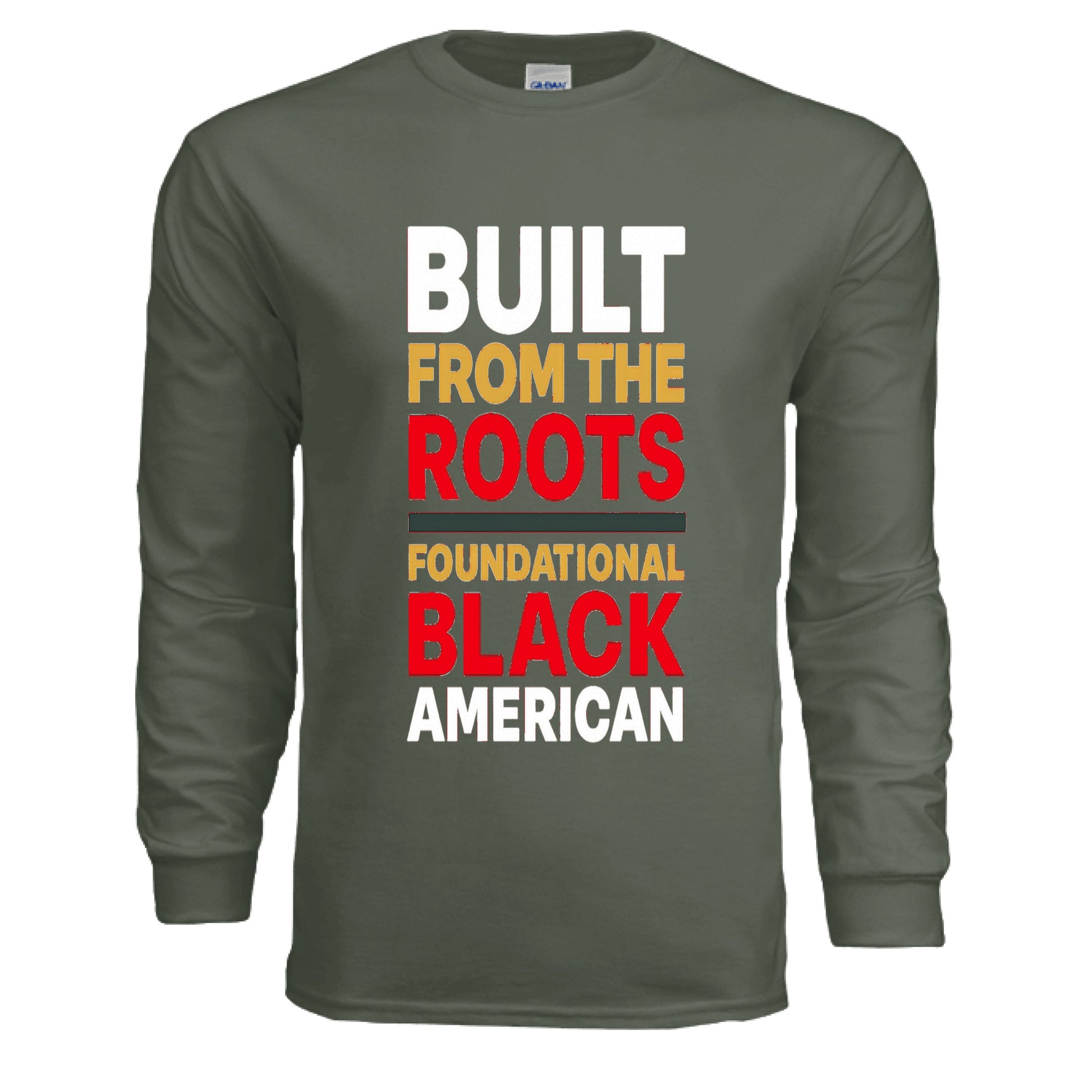 Foundational Black American Long Sleeve Tee - TEEDRA