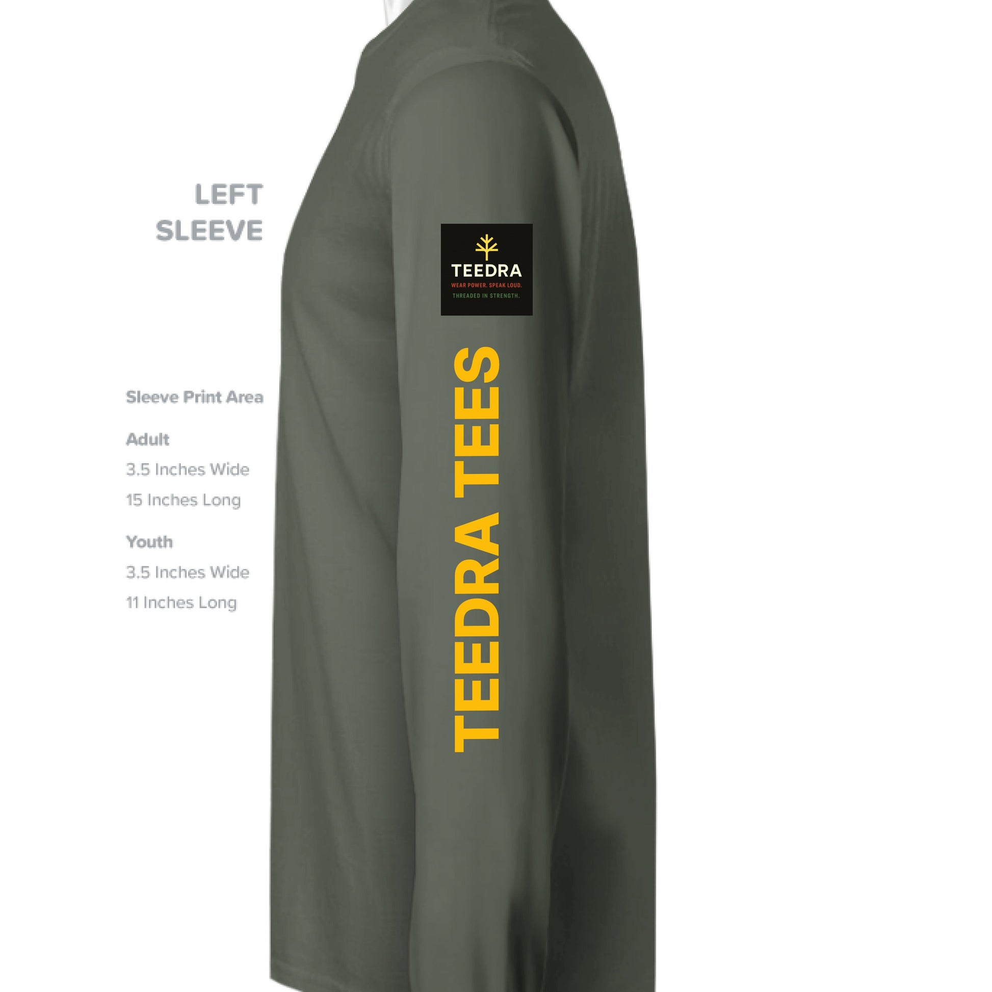 Foundational Black American Long Sleeve Tee - TEEDRA