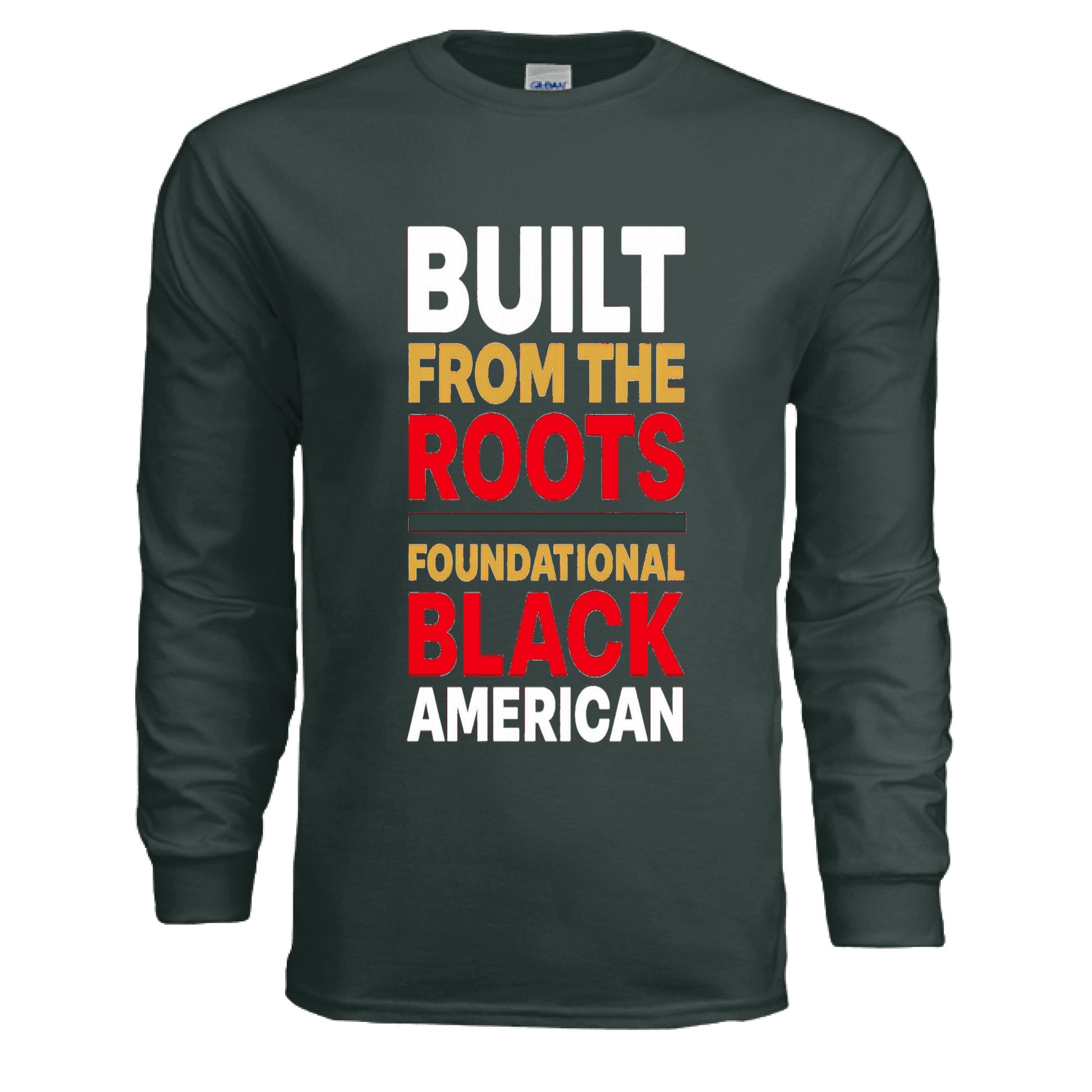 Foundational Black American Long Sleeve Tee - TEEDRA