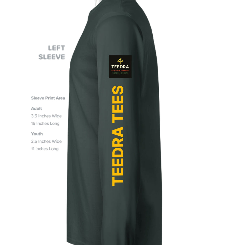 Foundational Black American Long Sleeve Tee - TEEDRA