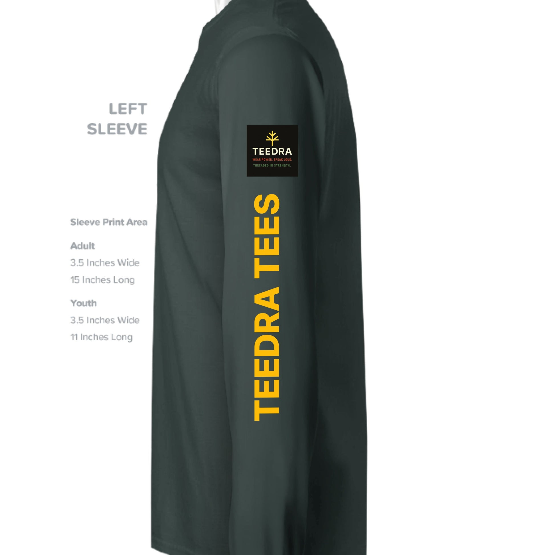 Foundational Black American Long Sleeve Tee - TEEDRA