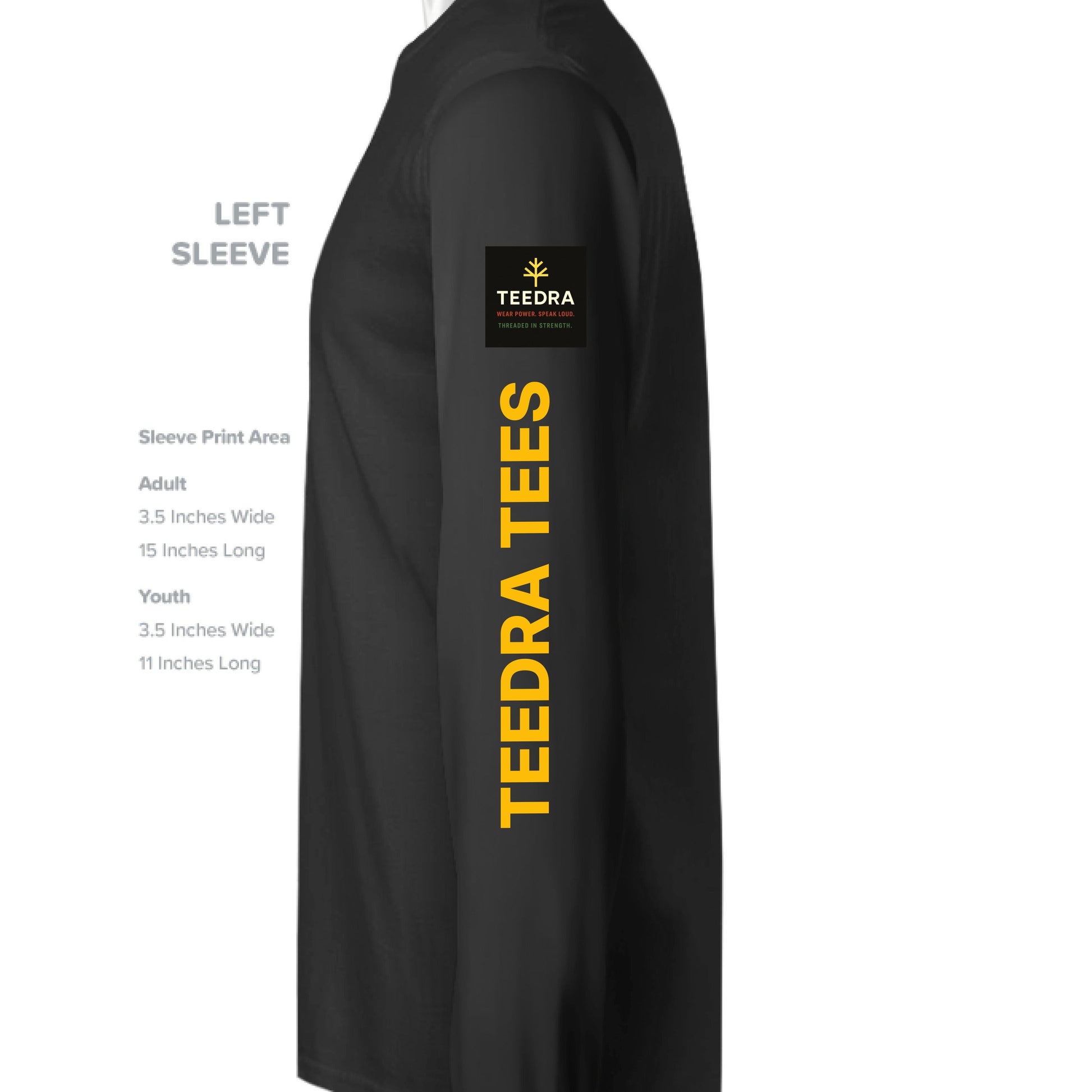Foundational Black American Long Sleeve Tee - TEEDRA