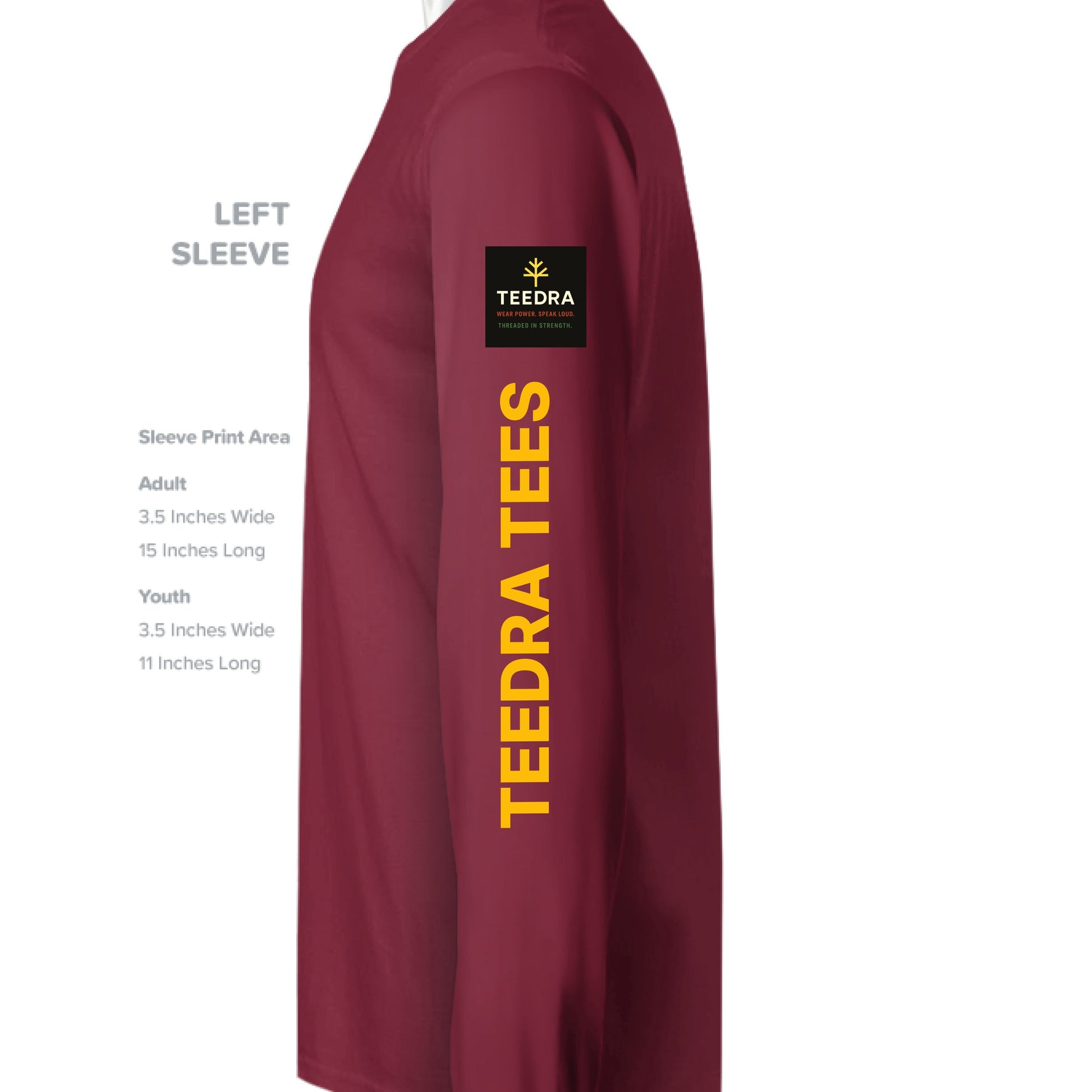 Foundational Black American Long Sleeve Tee - TEEDRA